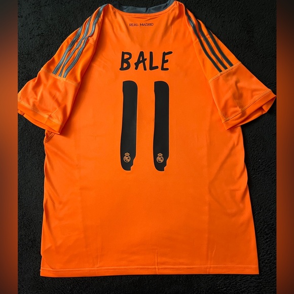 Bale #11 Real Madrid 2013-2014 S-XL Orange Retro Soccer Jersey